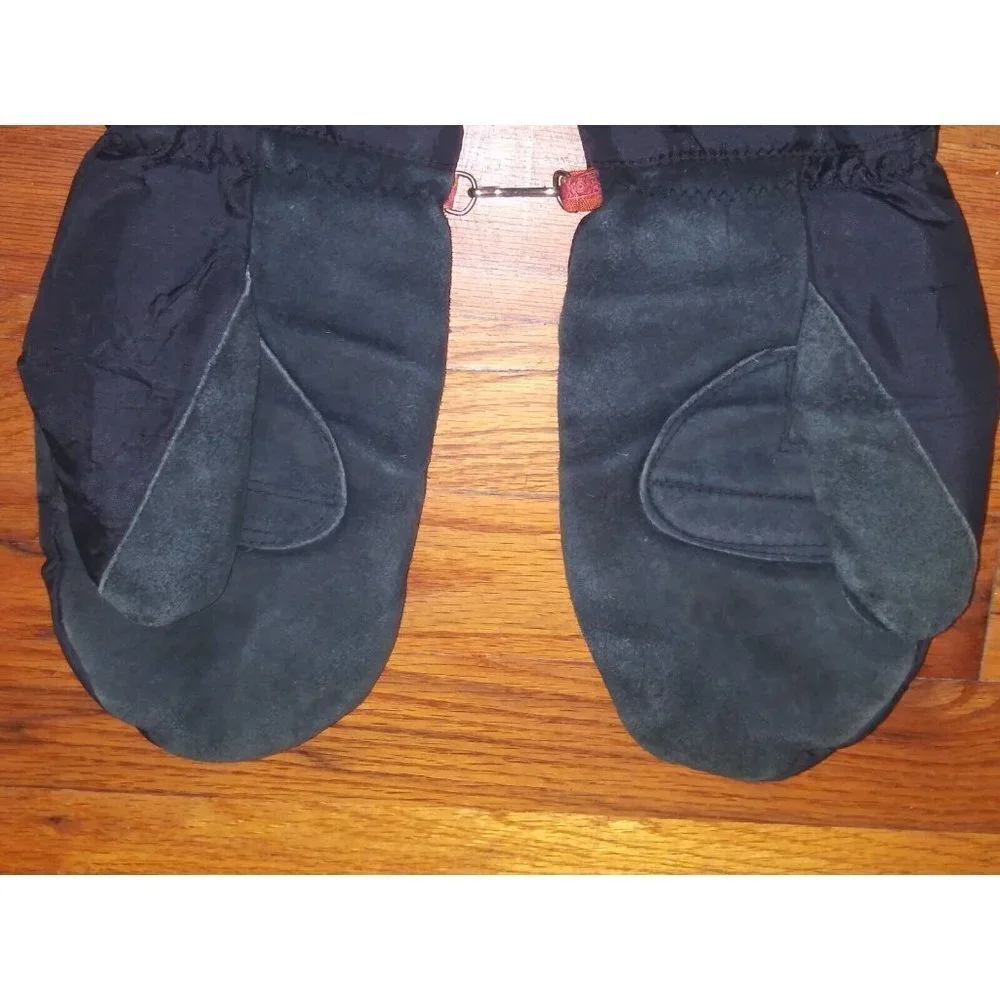Kombi Snowboarding Gloves Womens Sz M Gore-Tex Black Skiing Mittens suede FLAW